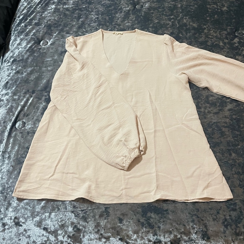 JODIFL Cream Relaxed Ribbed Blouse